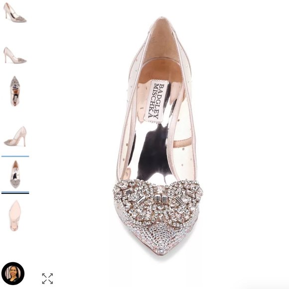 Badgley Mischka Quintana Crystal & Mesh High-Heel Pumps Size 9.5 - Picture 7 of 16